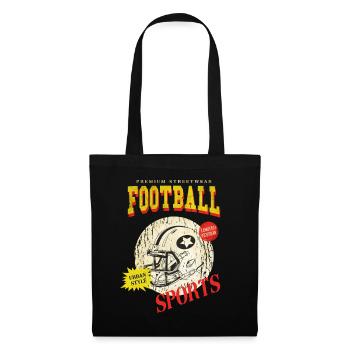 American Football Helm Vintage Retro USA Sport - Stoffbeutel - Schwarz - Vorne