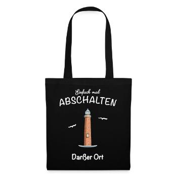 Darßer Ort, Ostseeküste, Fischland- Darß- Zingst - Stoffbeutel - Schwarz - Vorne