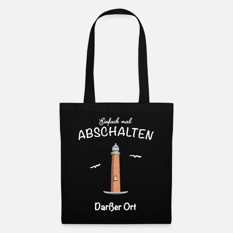 Darßer Ort, Ostseeküste, Fischland- Darß- Zingst - Stoffbeutel - Schwarz