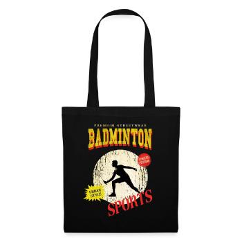 Badminton Badminton Sport Player Vintage Rétro - Sac en tissu - noir - Devant