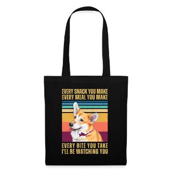 CORGI BEOBACHTEN - Stoffbeutel - Schwarz - Vorne