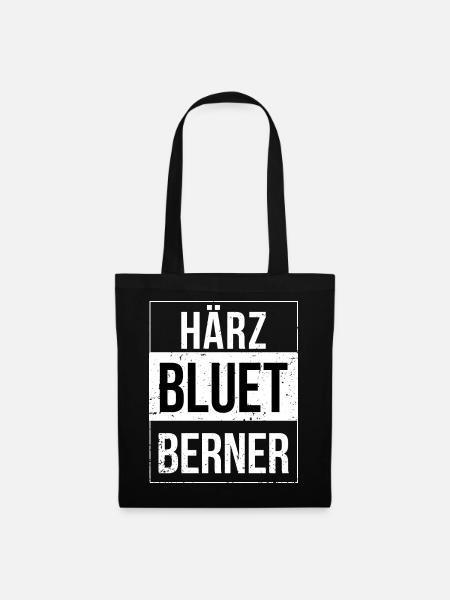 Bern Härzbluetberner Berner - Stoffbeutel - Schwarz