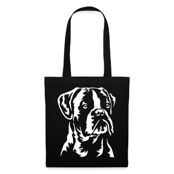 Boxer Kopf "Black Edition" - Stoffbeutel - Schwarz - Vorne