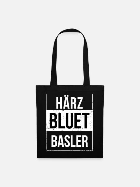 Härzbluetbasler aus Basel - Stoffbeutel - Schwarz