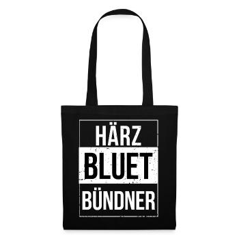 Härzbluetbündner Bündner Graubünden - Stoffbeutel - Schwarz - Vorne
