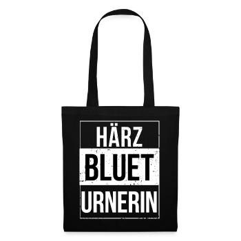 Härzblueturnerin Kanton Uri Urnerin  - Stoffbeutel - Schwarz - Vorne