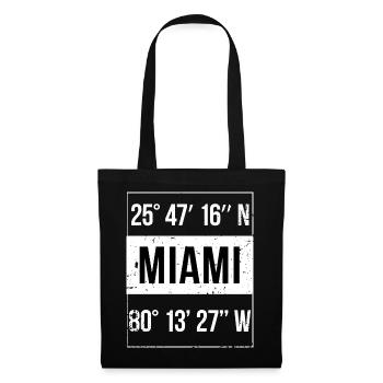 Koordinaten Miami Florida - Stoffbeutel - Schwarz - Vorne