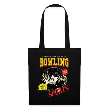 Bowling Bowling Bowling Ball Quilles Joueurs de bowling - Sac en tissu - noir - Devant