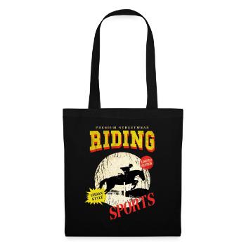 Riding Horse Rider Jumping Sport Vintage Retro - Tote Bag - black - Front