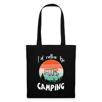 I'd rather camp Vintage RV Forest - Tote Bag - black - Front