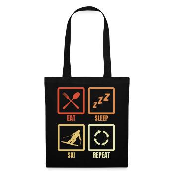 Manger, dormir, skier, répéter - Sac en tissu - noir - Devant