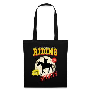 Riding Horse Rider Jumping Sport Vintage Retro - Tote Bag - black - Front