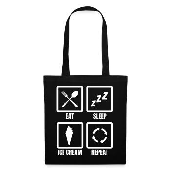 Food, Sleep, Ice cream, Repeat - Tote Bag - black - Front