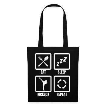 Eat Sleep Kickbox Repeat - Stoffbeutel - Schwarz - Vorne