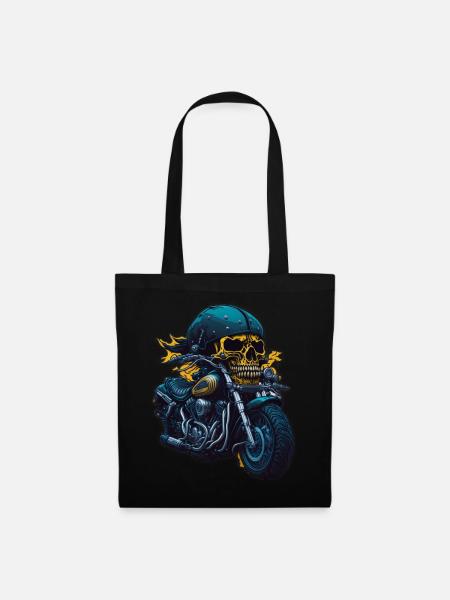 Biker Skull - Stoffbeutel - Schwarz