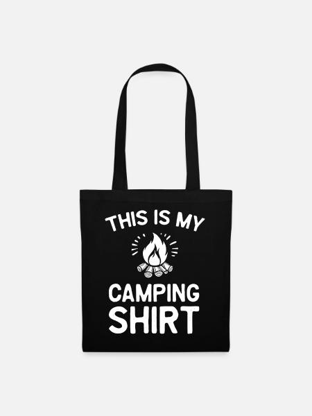 Das ist mein Camping-Shirt - Stoffbeutel - Schwarz