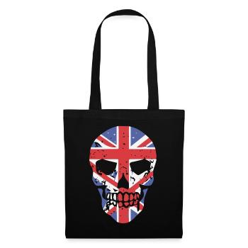 Skull with Union Jack Overlay - Tote Bag - black - Front