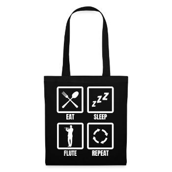 Eat Sleep Flute Repeat - Tote Bag - black - Front