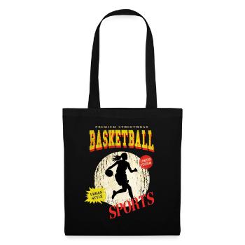 Basket-ball Femme Basketteur Joueur de basket-ball - Sac en tissu - noir - Devant