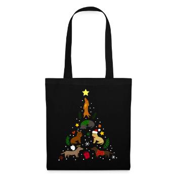 Dackel Tree Christmas - Sac en tissu - noir - Devant