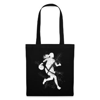 Basket-ball Femme Basketteur Joueur de basket-ball - Sac en tissu - noir - Devant