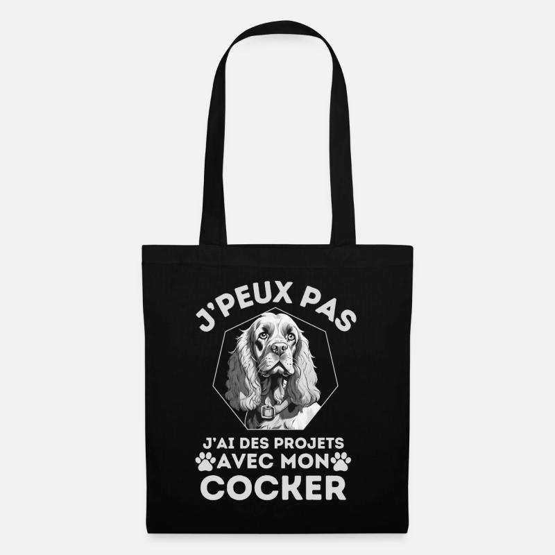 j ai des projets avec mon cocker chien mignon 1 - Sac en tissu - noir