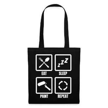 Eat Sleep Paint Repeat - Tote Bag - black - Front