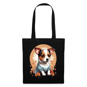 Niedlicher kleiner Jack Russell Welpe - Stoffbeutel - Schwarz - Vorne