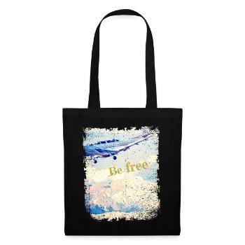 Be free - Old Airplane - Vintage Look - Tote Bag - black - Front