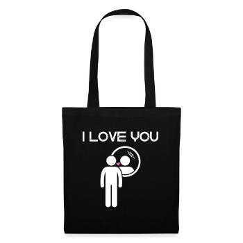 Ich liebe dich - I Love you - Stoffbeutel - Schwarz - Vorne