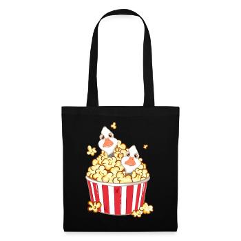 Two ducks playing in the popcorn - Tote Bag - black - Front