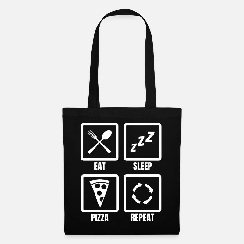 Eat Sleep Pizza Repeat - Stoffbeutel - Schwarz