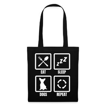 Mangez des chiens de sommeil répétez - Sac en tissu - noir - Devant