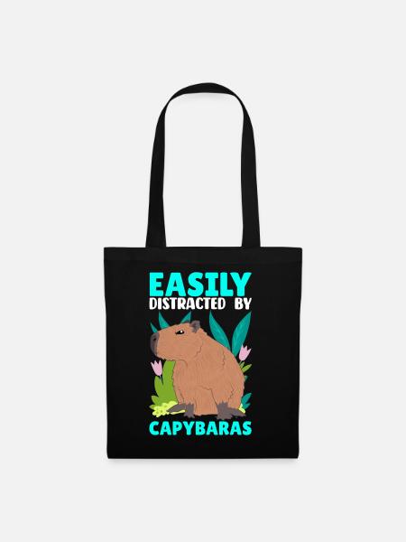 Capybara Capy - Stoffbeutel - Schwarz
