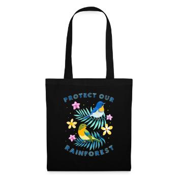 Protégez notre forêt tropicale - Sac en tissu - noir - Devant