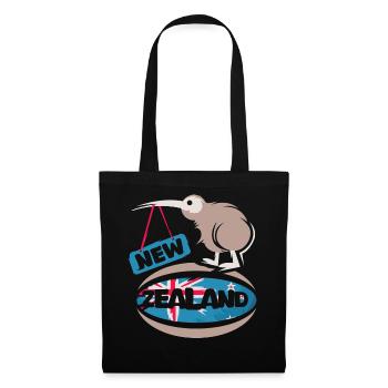 New Zealand kiwi rugby comic cartoon sport icon - Tote Bag - black - Front
