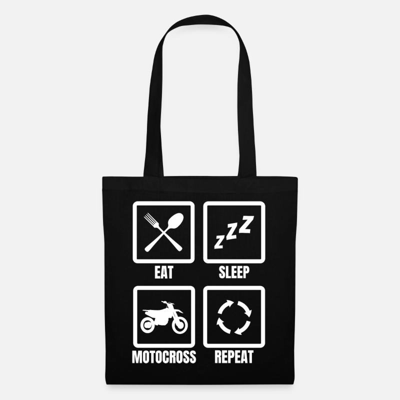 Eat Sleep Motocross Repeat - Stoffbeutel - Schwarz