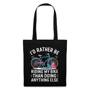 Fahrradfahrer Illustration T-Shirt Design - Stoffbeutel - Schwarz - Vorne