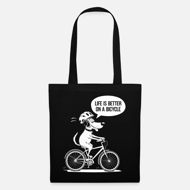 Fahrradleben Besseres Slogan-Design - Stoffbeutel - Schwarz