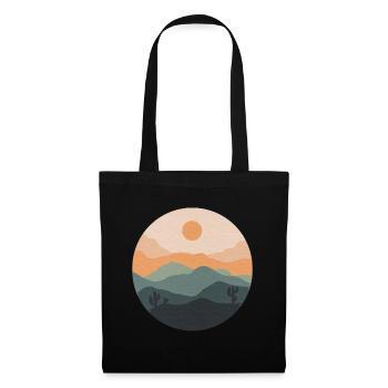 Pastellwüsten-Sonnenuntergangskreis - Stoffbeutel - Schwarz - Vorne