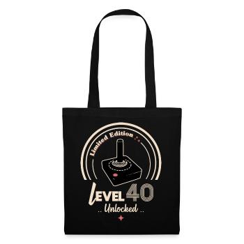 Design Gaming Level 40 Unlocked - Tote Bag - black - Front