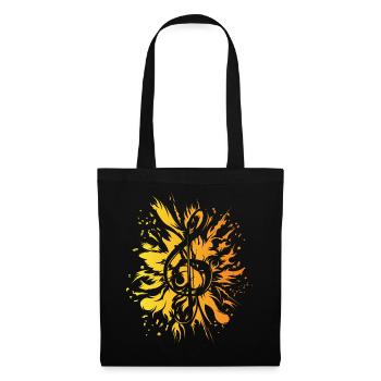 Clé de musique explosion couleurs icône logo - Sac en tissu - noir - Devant
