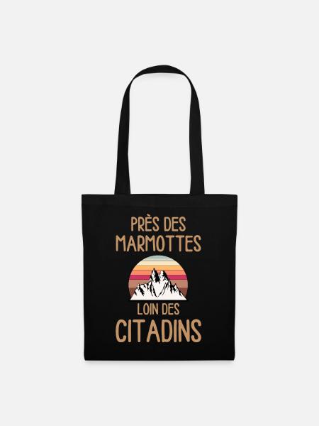 Près des marmottes loin citadins - Sac en tissu - noir