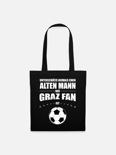 Alter Mann - Graz Fan | Retro Vintage Design - Stoffbeutel - Schwarz