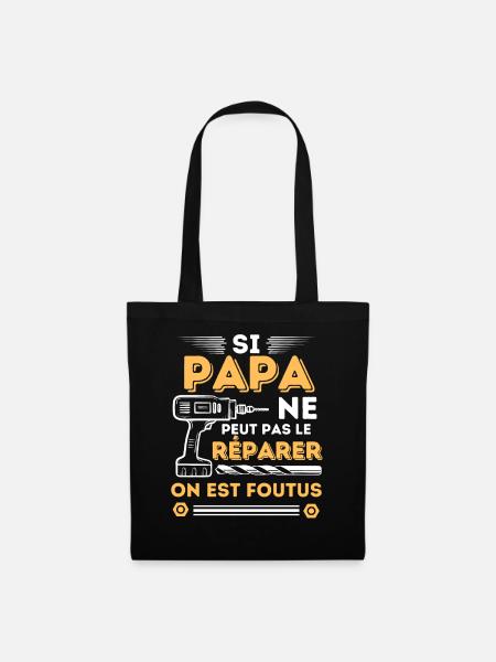 Papa meilleur réparateur bricoleur - Sac en tissu - noir