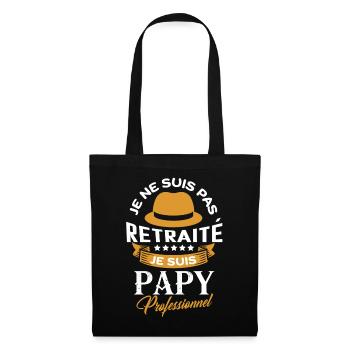 Retraité papy professionnel - Sac en tissu - noir - Devant