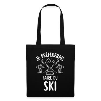 Sports d hiver faire du ski - Sac en tissu - noir - Devant