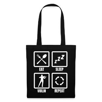 Eat Sleep Violin Repeat - Tote Bag - black - Front