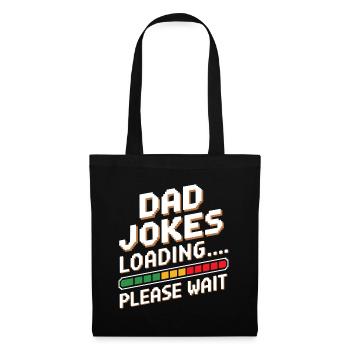 Dad Jokes Loading - Pixel Retro Humor Father Gift - Stoffbeutel - Schwarz - Vorne