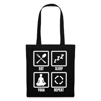Eat Sleep Yoga Repeat - Stoffbeutel - Schwarz - Vorne